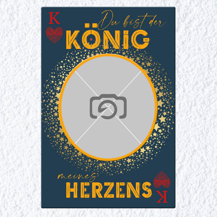 1112_Blechschild | Du bist der König meines Herzens - mit Foto personalisierbar